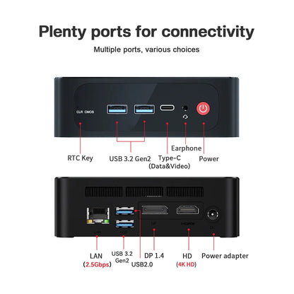 Beelink SER5 Max AMD Ryzen7 7735HS SER3 R3 3200U R5 5500U 5625U DDR4 16G RAM 500G Mini PC Support WiFi6 Type-C Desktop Computer
