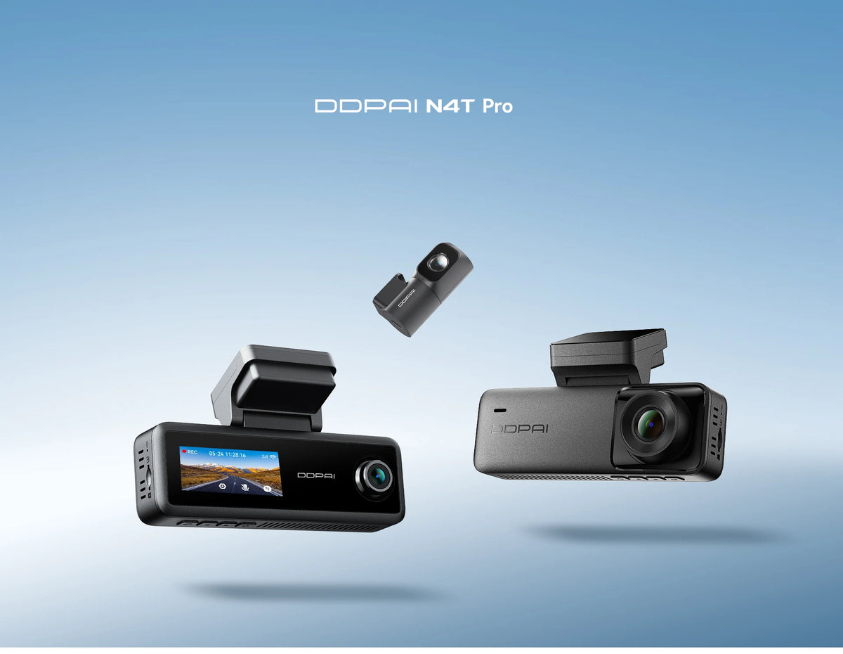 【New】DDPAI N4T Pro Dash Cam 3-Channel HDR 4K+1080P+1080P Front Rear Interior Night Vision ADAS DVR Support 4G Parking Monitoring