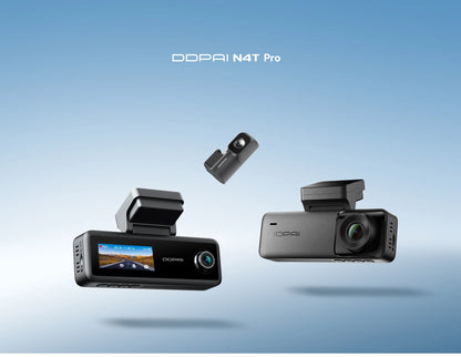 【New】DDPAI N4T Pro Dash Cam 3-Channel HDR 4K+1080P+1080P Front Rear Interior Night Vision ADAS DVR Support 4G Parking Monitoring
