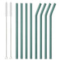 8Pcs Reusable Drinking Straw Colorful Glass Straws Eco-friendly High Borosilicate Glass Straw Glass Tube Party Bar Drinkware