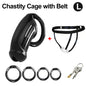 Sex Toys Male Chastity Cage with 4 Sizes Rings And Invisible Lock for Penis Bondage Cock Cage Chastity with Elastic Belt SM Toy