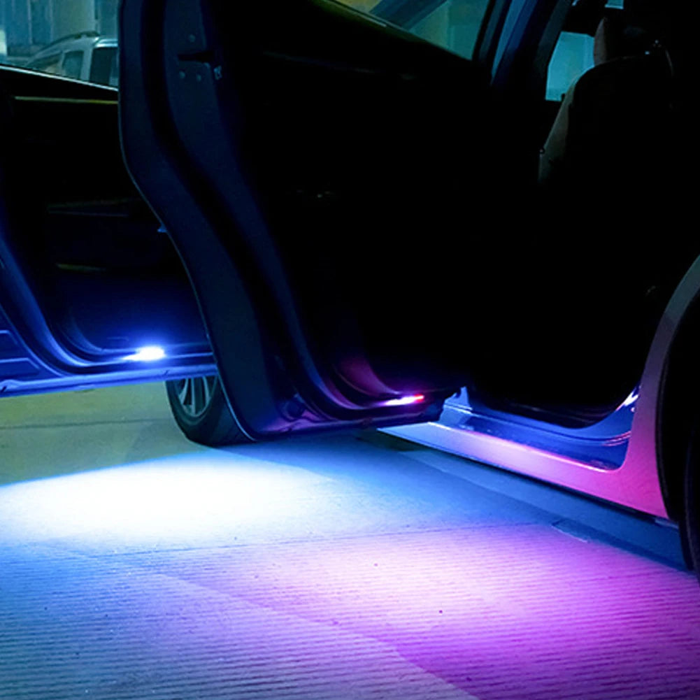 Wireless RGB Car Door Welcome Light Auto LED Decoration Ambient Lamps USB Charging Door Light Safety Anti-collision Signal Lamp