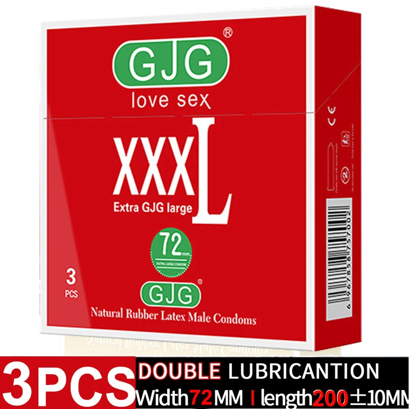 Width-58mm(Length-200mm) Large Size Condoms  Men Latex Condom Safe Contraception Protection Adult Sex Products Intimate Care