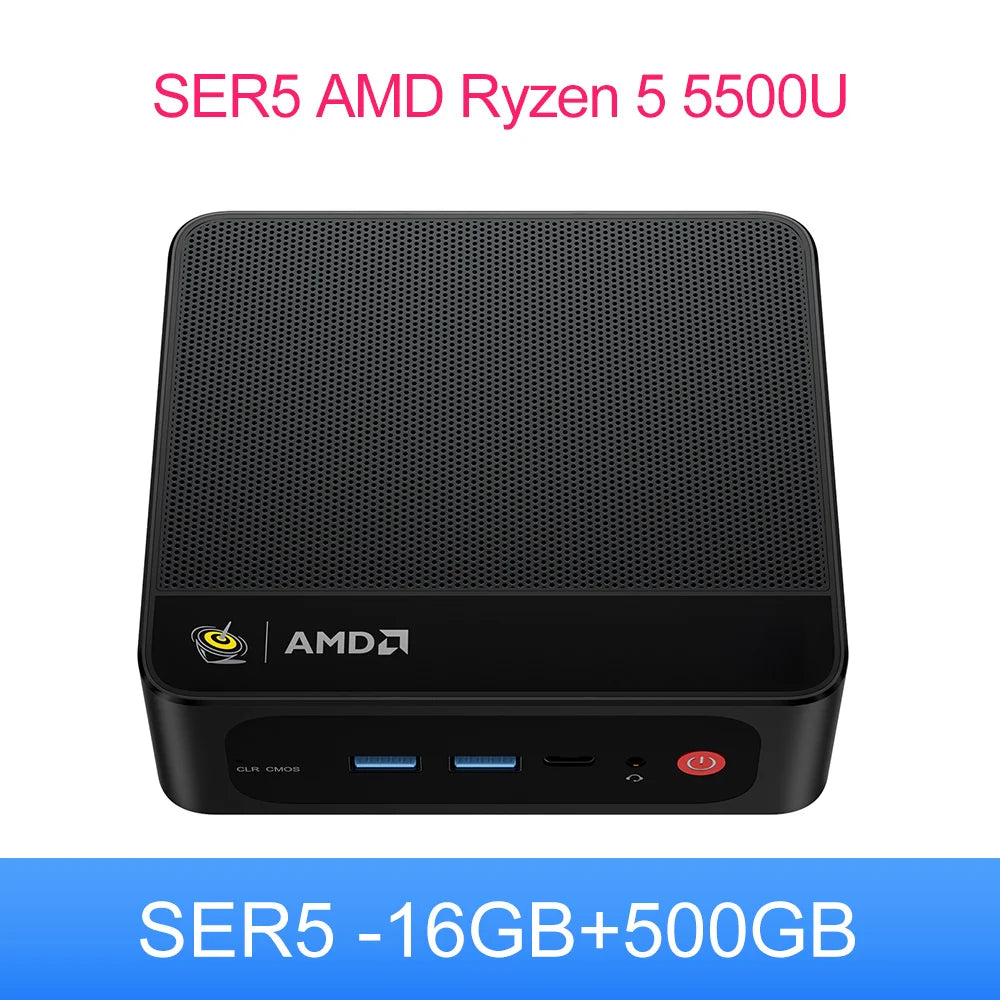 Beelink SER5 Max AMD Ryzen7 7735HS R3 3200U R5 5500U 5625U 16G RAM 500G SSDNVME Mini PC Suppor 4K Type-C Gaming Desktop Computer