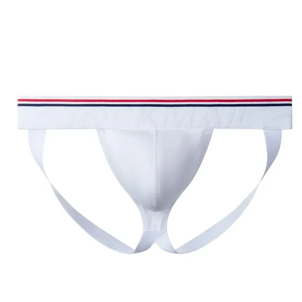 Sexy Men Underwear Brief Underpants Rainbow Stripes Gay Men's Jockstrap Bikini Slip Men's Tanga String Thong Breathable Cotton