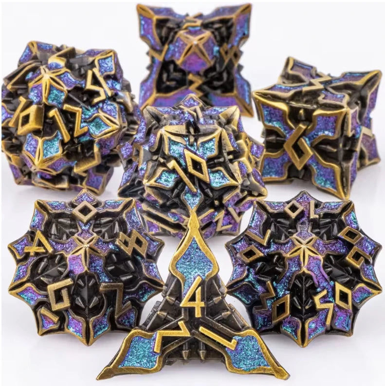 7pcs DND Metal Dice Set MTR Polyhedral Dice for Dungeons And Dragons Role Playing Games D&D Dice Set Dnd Gifts