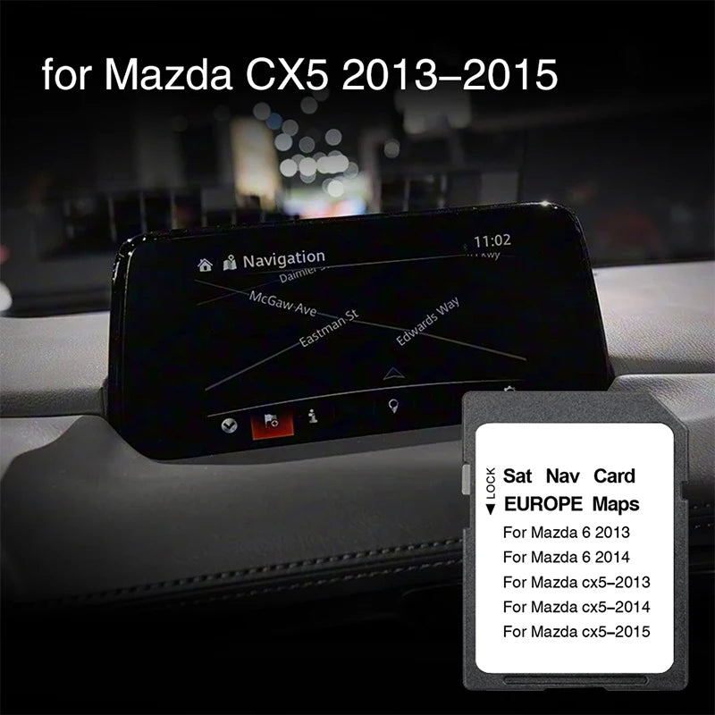 Use for Mazda CX-5 2013 2014 2015 SD Map Cards Europe UK Sat Navi 2025 Navigation 8GB Fast Delivey GPS Card Accessories