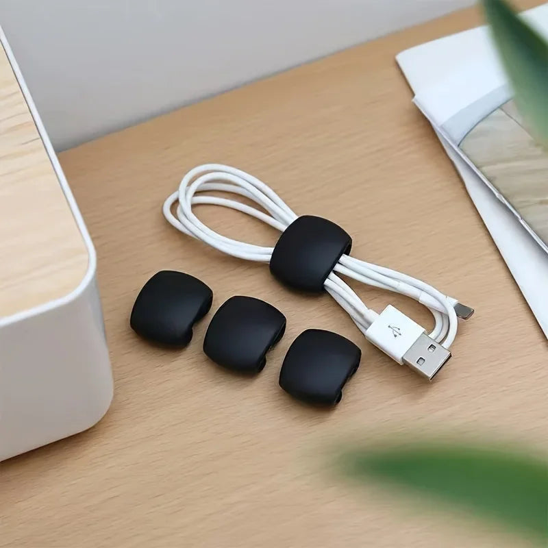 10pcs Multi-Function Cable Organizer Clips for Charging & Earphone Cords - Durable Plastic