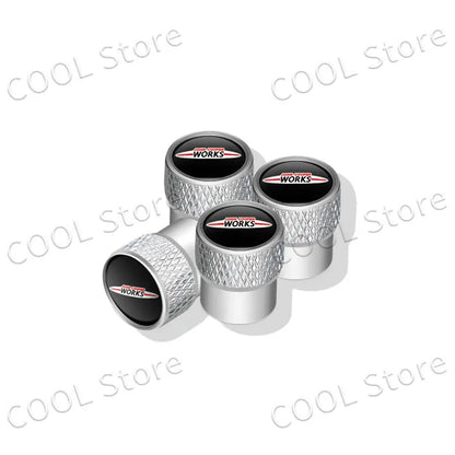 4Pcs Car Styling John Cooper Works Emblem Auto Wheel Tire Air Valve Caps Dust Cover For Mini Cooper S Logo R52 R53 R58 F55 F56