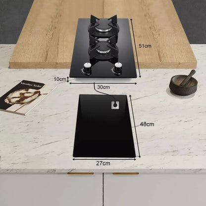 Topstrong 2 Burner Ceramic Glass Built-in Hob Natural Gas Propane Gas Hob YYEUGCT-B02