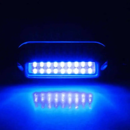 2PCS 27LED Blue/White/Red Stainless Waterproof Lights Underwater Pontoon For Marine Boat Transom&Blue Light Saig Lamp 50W