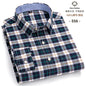 Men's Social Shirts Long Sleeve 100%Pure Cotton Oxford Buttoned Plaid Formal Male Casual Clothes Oversized Shirt Plus Size S-7XL