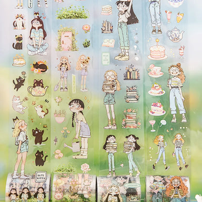 Mr Paper Washi Tape Kawaii 1 Roll  Character Scenery PET Stickers DIY Decoration for Journal Diary Scrapbooking Planners Cards