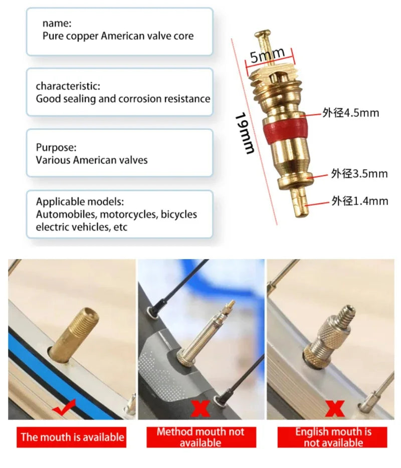 1set Tire Valve Core Screwdriver Tool Multifunctional Tire Valve Stem Tool Standard & Large Bore Tyre Nipple Core Removal Inser