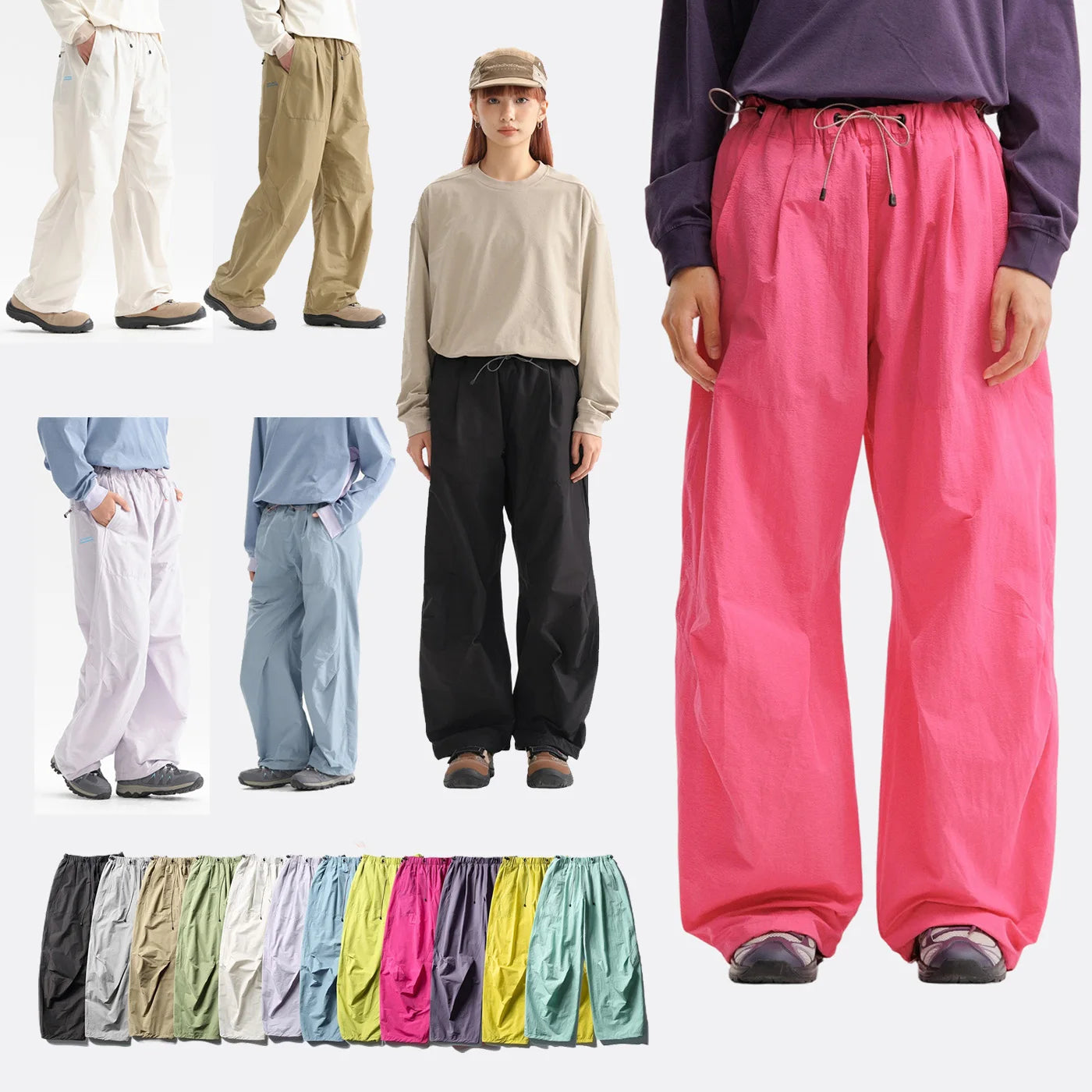 Men Streetwear Fashion Loose Casual Lightweight Quick Dry Sport Pants Women Outdoor Techwear Cargo Baggy Pant Boy Girl Trousers