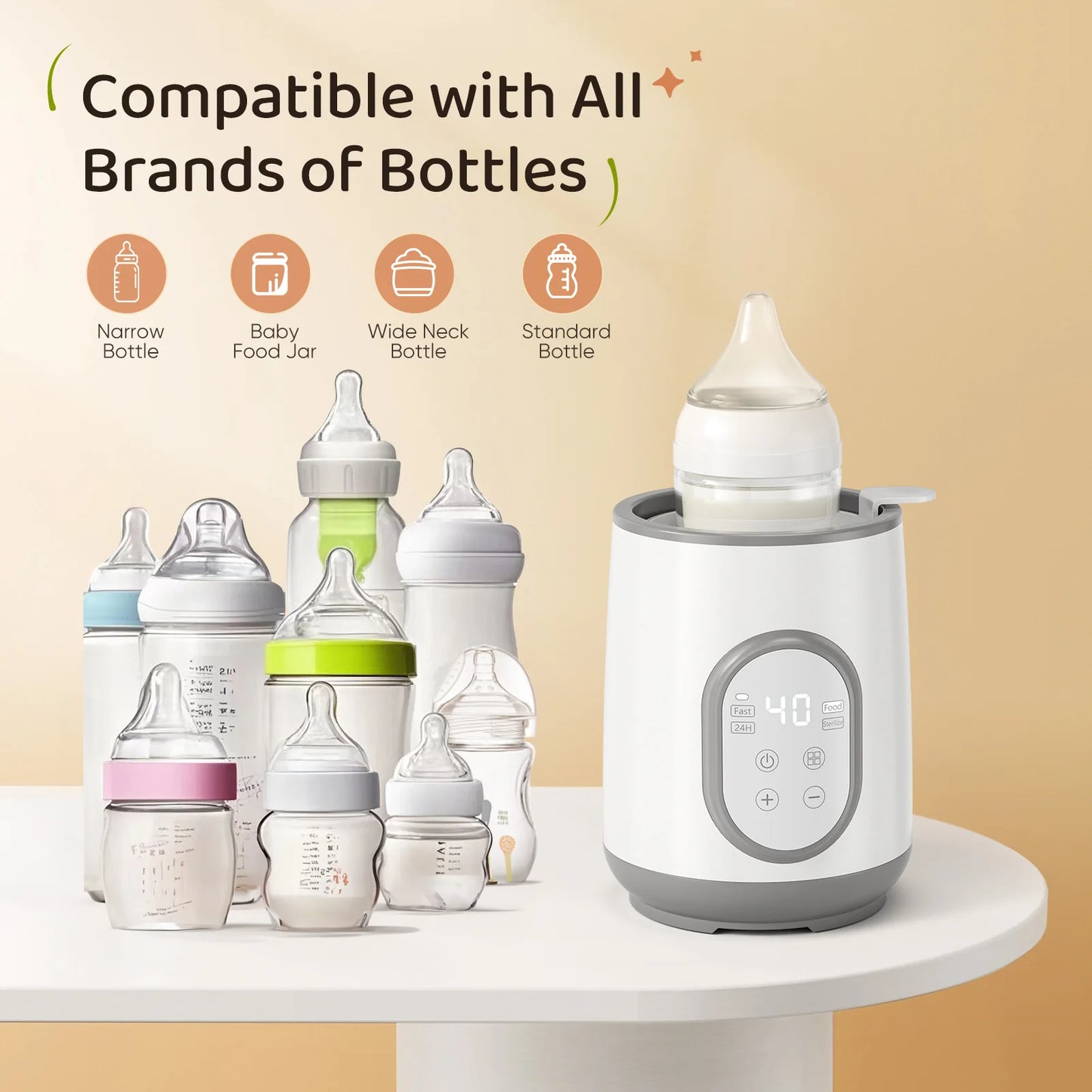 Baby Bottle Warmer Sterilizer Multifunction Breast Milk Warmer Accurate Temperature Control Baby Bottle Heater Baby Newborn Item