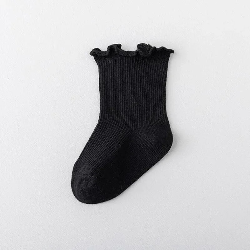 1Pair/lot New Boys and Girls Solid Color Baby Socks