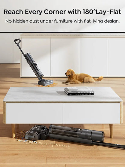 Laresar S7 Pro Cordless Wet Dry Vacuum Cleaner Mop, Lay-Flat 5-Min Drying 80°C Hot Wash 19000 Pa 50min Runtime Home Floor Washer