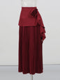 CHICEVER Elegant Spliced Asymmetrical Ruffles Skirts for Women High Waist Patchwork Appliques Pleated Long Skirt Female Spring