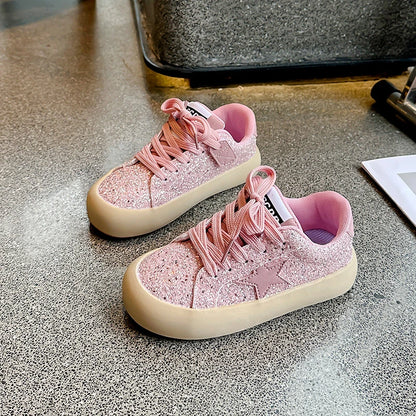 Girls' Shoes 2024 Spring New Casual Versatile Little Girls Star sneakers Spring and Autumn Children's Sports Shoes