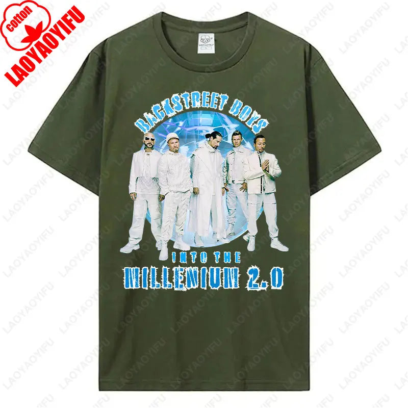 Backstreet Boys Millennium Tour Music Vintage Tshirt Men Women Hipster Popular Tops Summer Fashion Streetwear Unisex Tees Gift