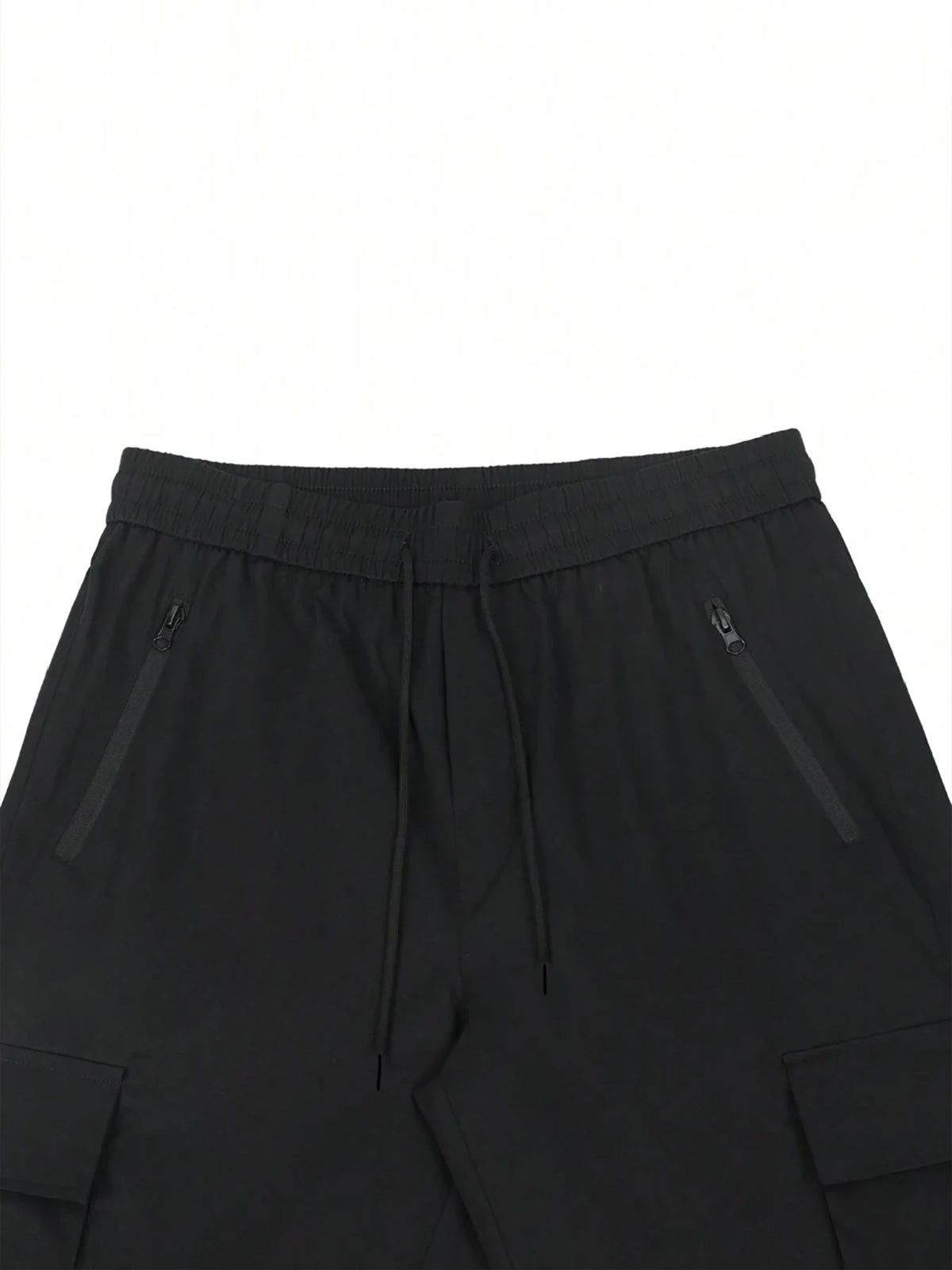 Men's 3/4-Length Cargo Shorts — Woven Twill Fabric, Multi-Pocket Casual Trousers. Non-Stretch Adult Apparel for Summer