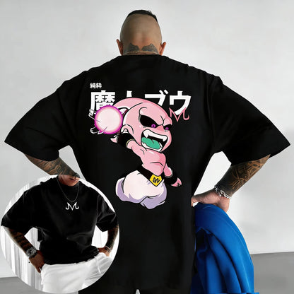 2026 New Dragon Ball Anime Cotton T-shirt Summer New Majin Buu Printed Men's and Women's Street Hip Hop Casual Short Sleeve Top