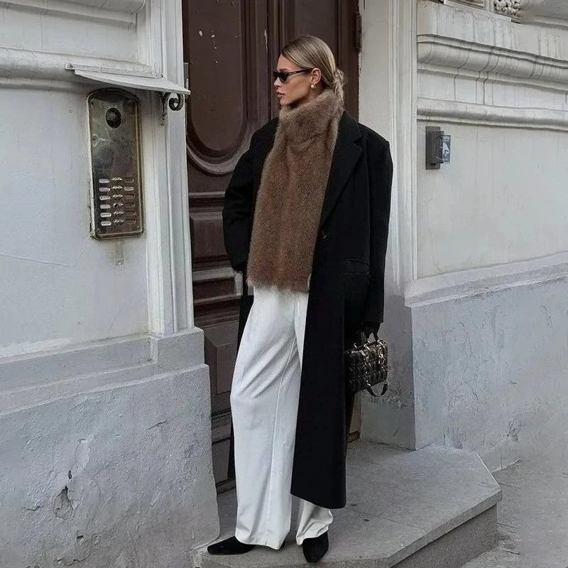 Autumn Winter Turtleneck Eco Mink Fur Tank Tops Sleeveless Jacket Coat New Fashion Faux Fur Sable Vest Crop Top