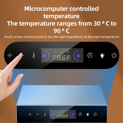 Dehydrators for Food and Jerky with 24H Timer and Light, 12 Drying Racks 800W 30-90℃ Vegetable Fruit Dehydrator EU Plug