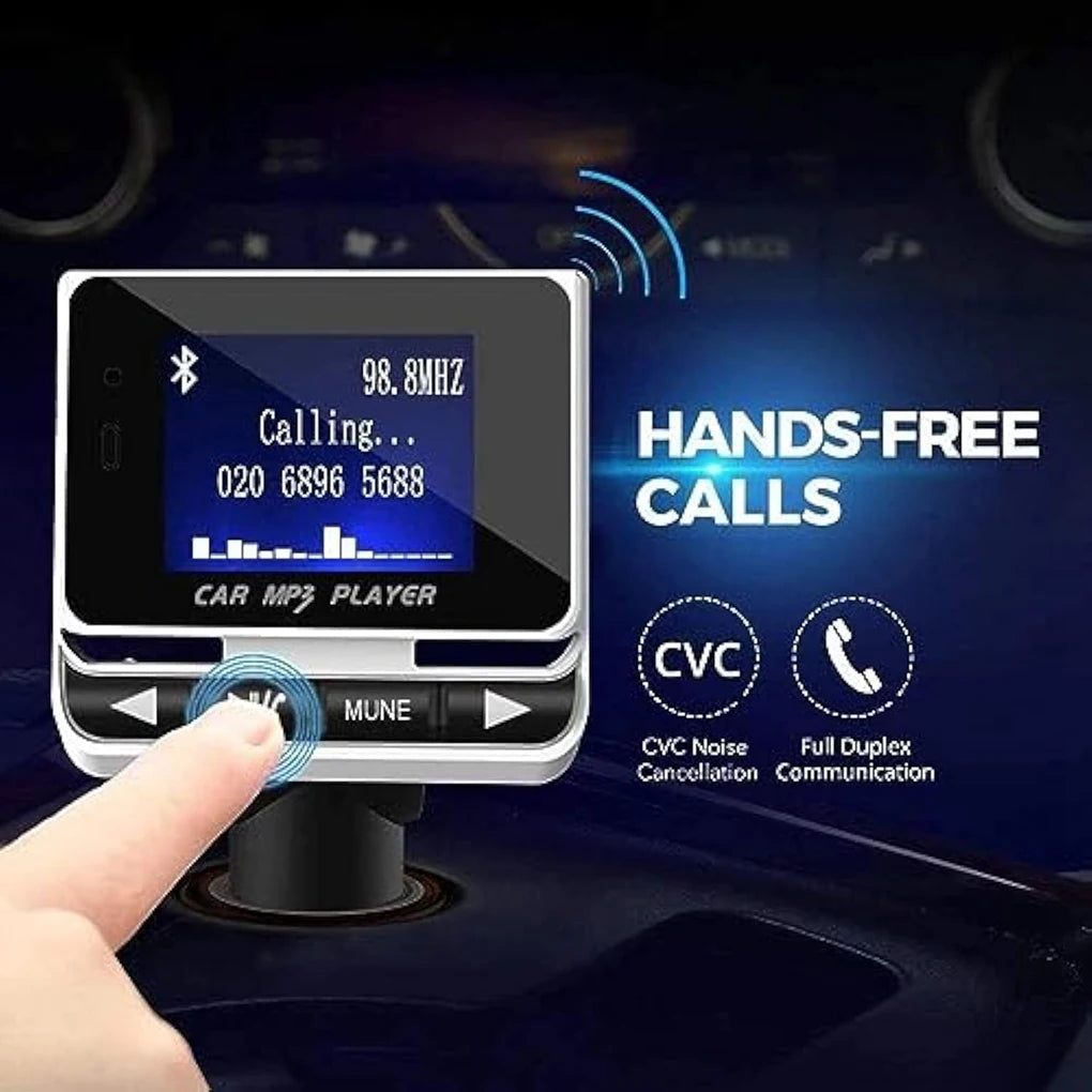 FM12B 1.44 Inch LCD Bluetooth Car MP3 Player Handsfree Wireless FM Transmitter Radio Adapter USB Car Charger Remote Control