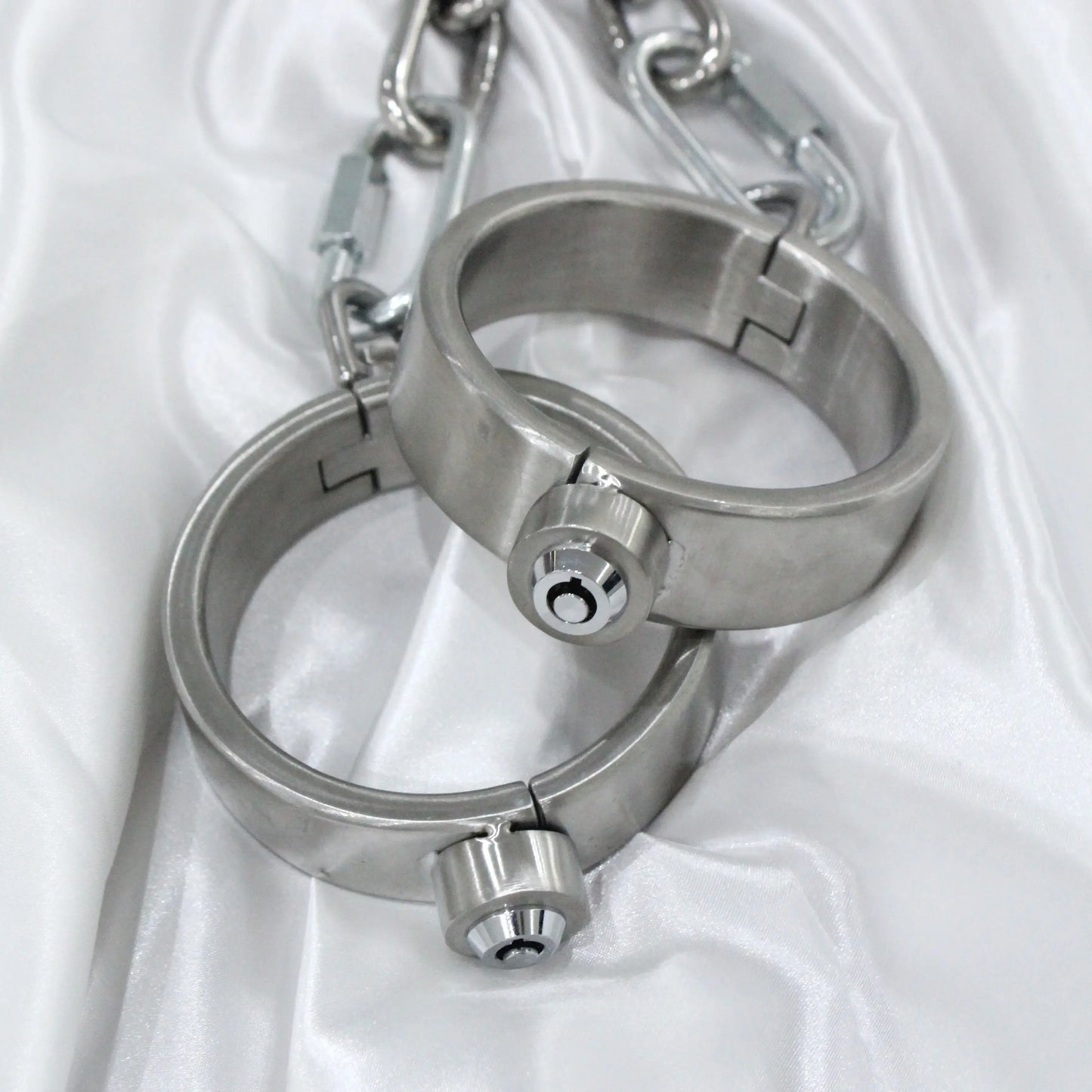 Heavy Duty Stainless Steel Handcuffs Ankle Cuffs Neck Collar Press Lock BDSM Restraints Bondage Adult Games Sex Toys for Couples