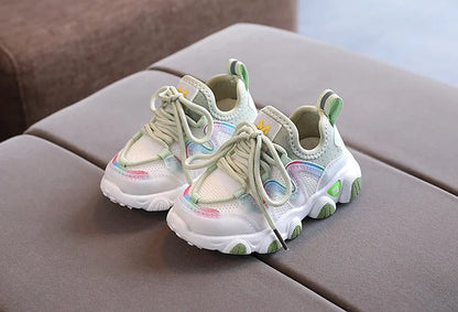 2022 Breathable Toddler Boy Sneakers Stretch Fabric Fashionable Baby Running Shoes Pink School Girl Sports Shoes Sneakers