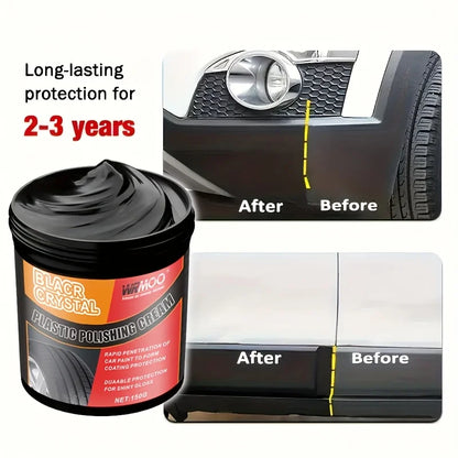 150g Black Crystal Plastic & Rubber Repair Paste - Instant Interior Scratch Renovation, Anti-Aging & Fade Resistant