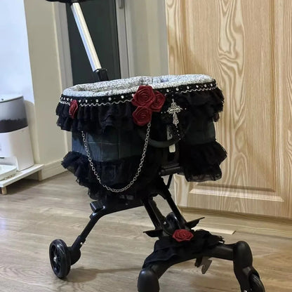 Easy Assembly DIY Pet Stroller Portable Foldable Cart Breathable Travel Carrier for Small Breed Dogs Cats Outdoor Walking