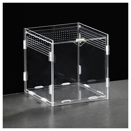 Clear Acrylic Reptile Feeding Box Stackable and Buckle Splicing Box for Scorpion Spider Frog