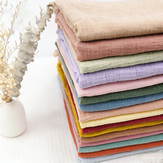 Double Gauze Cotton Muslin Fabric by the Meter for DIY Craft & Sewing Material Like Dress Towel Cheesecloth Table Runner Fabrics