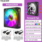 TEUCER 1PCS Prism12025 PC Case Fan 120mm 5V 3Pin ARGB Cyclic Mirror Light Effect PWM 800 to 2000RPM Cooling Fan