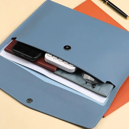 Stationery Dustproof Leather Leather Document Pouch Large Capacity A4 Leather File Folder File Bag for Men