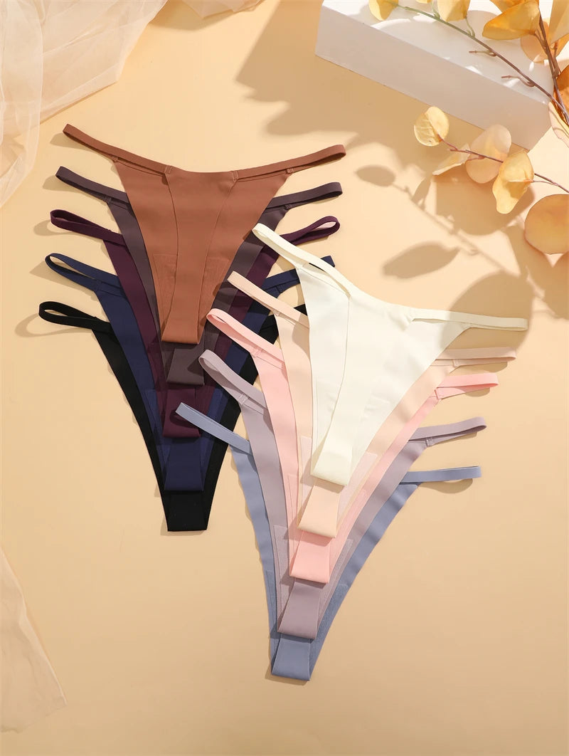 4PcsSet Seamless Ultra-thin Underwear Women Sexy Thin Belt Panties Female High Stretch Thongs Girls Breathable G-String Lingerie