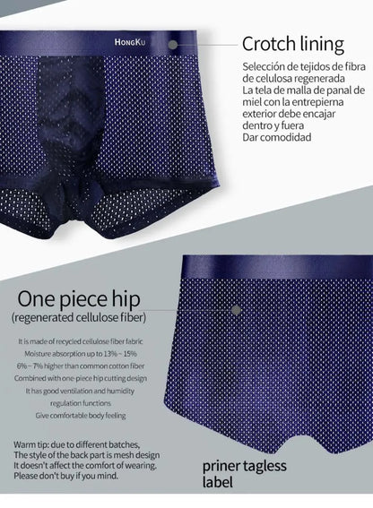 Brand Boxers Man Summer Thin Ice Silk Breathable Men Underpants Soft Touch Men's Briefs 3D Cutting U Pouch Design Underwear Man