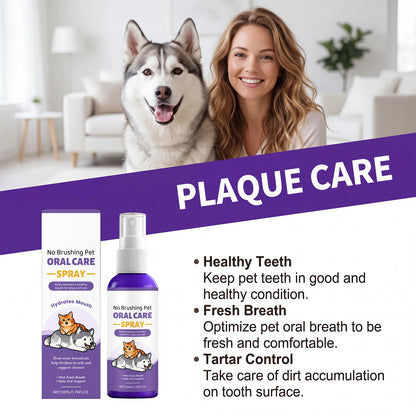 Pet Oral Care Spray Teeth Cleaning Remove Plaque Tartar Eliminate Bad Breath  Dental Dirt Protect Gum Health for Cats Dogs 50ml