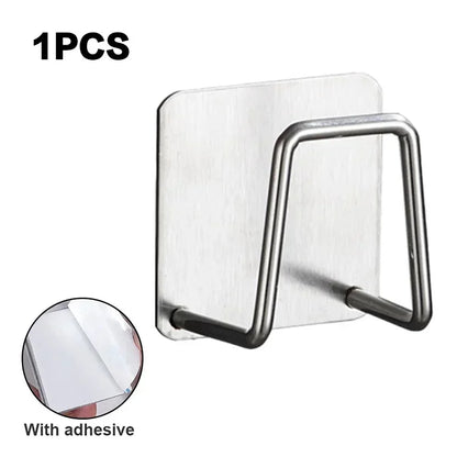 1/5Pcs Kitchen Sponges Holder Stainless Steel Sink Sponges Drain Drying Rack Self Adhesive Storage Holder Wall Hooks Organizer