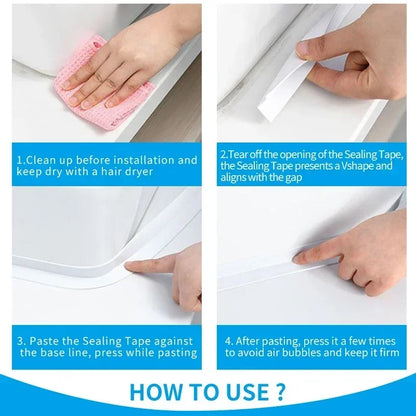 Bathroom Shower Sink Bath Sealing Tapes PVC Adhesive Sealing Strips Waterproof Wall Stickers for Bathroom Kitchen Sealant Tape