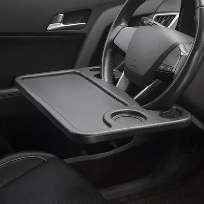 Car Steering Wheel Table Portable Dining Table Steering Wheel Mount Automobile Laptop Computer Stand Car Interior Accessories