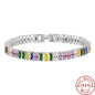 Noble 925 Sterling Silver Bracelet Elegant Zircon Crystal Fine Jewelry For Women Girl Engagement Wedding Glamour 18CM