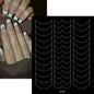 1pcs Curved French Lines Nail Art Stencils Stickers V-shaped Pattern Classic French Nail Decals Drawing Line Aid Nail Sticker To