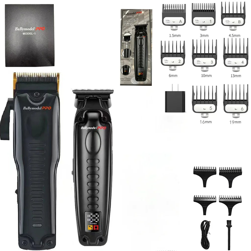 7500RPM Babymodel PRO Men's Professional Barber Shop Hair Salon Hair Clipper Trimmer Shaver Set Powerful Motor DLC Alloy Blade