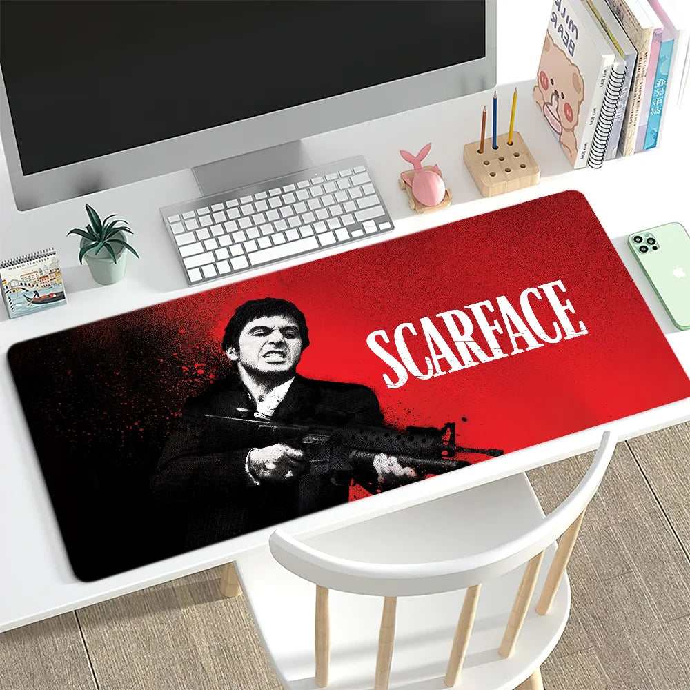 S-Scarface Tony Montana Mouse Pad Large Desk Mat Keyboard Ergonomic Office Rubber PC Non-slip Anti-fray Home Custom Best Price