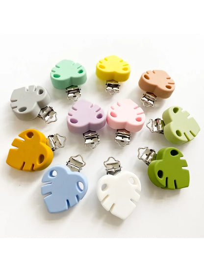 10pcs Silicone Cartoon Pacifier Clips Food Grade Silicone DIY Baby Teether Toy Necklace Pacifier Chain Dummy Clips