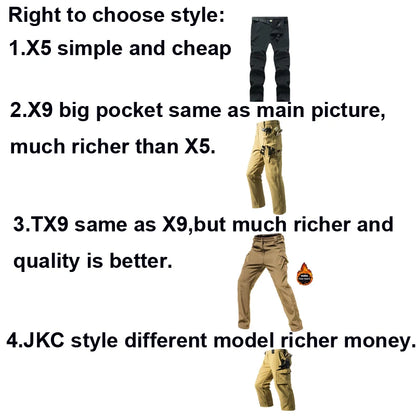 Men's City Cargo Autumn Winter Fleece Softshell Hiking Pants Fishing Climbing Trekking Casual Hunting Camping Trousers M-5XL